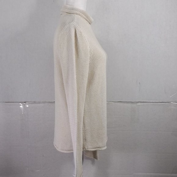 Liz Claiborne Off-White Cotton Knit Sweater M - Picture 8 of 16